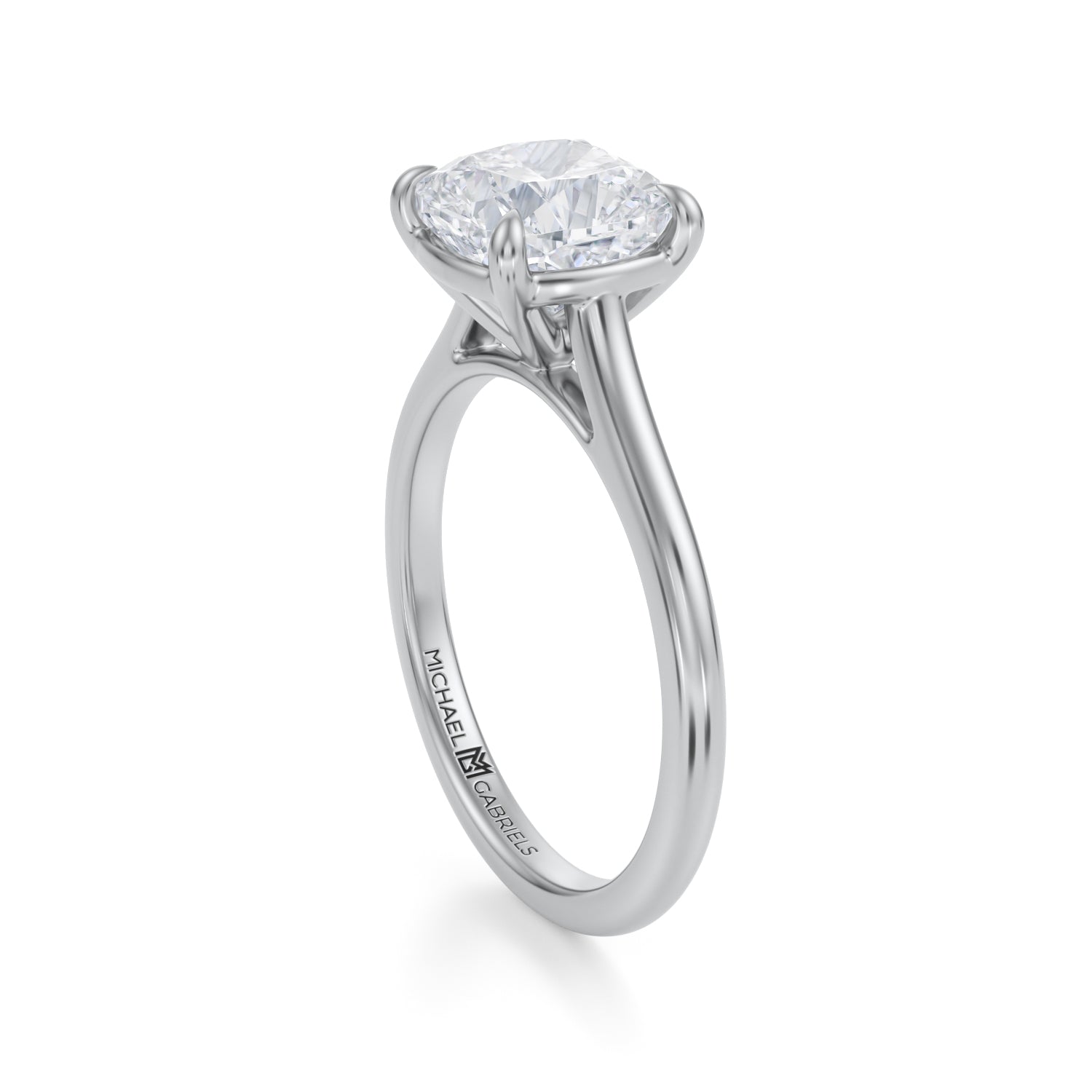 Classic Cushion Cathedral Ring (2.70 Carat G-VVS2) - Michael Gabriels