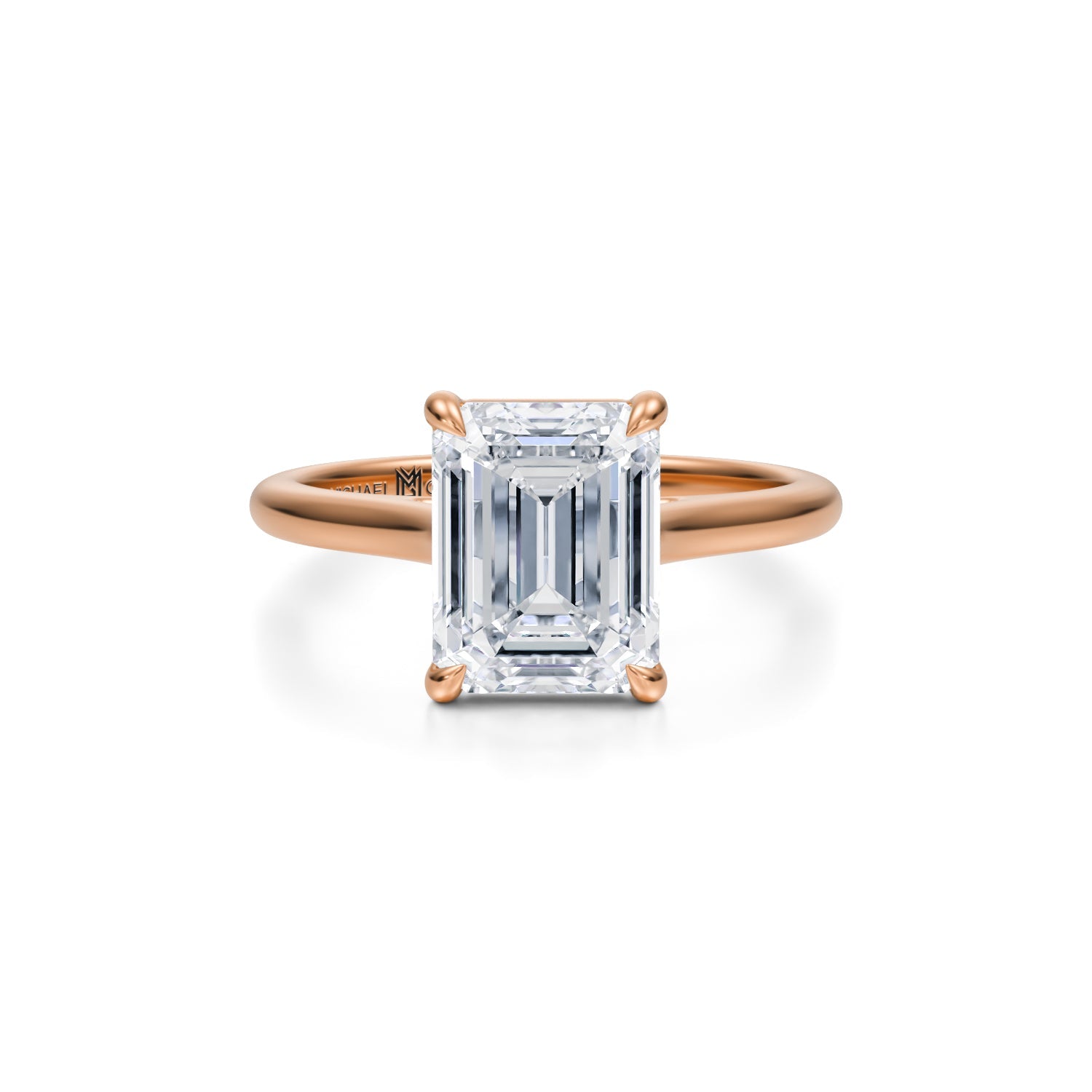 Classic Emerald Cathedral Ring (2.00 Carat D-VS1) - Michael Gabriels