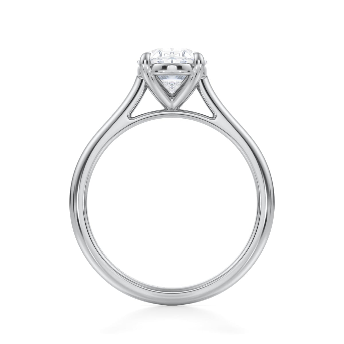 Classic Oval Cathedral Ring (1.50 Carat E-VS1) - Michael Gabriels