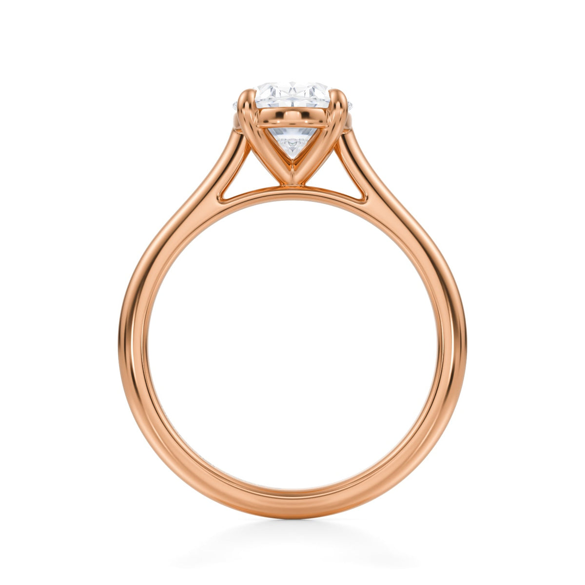 Classic Oval Cathedral Ring (1.50 Carat E-VS1) - Michael Gabriels