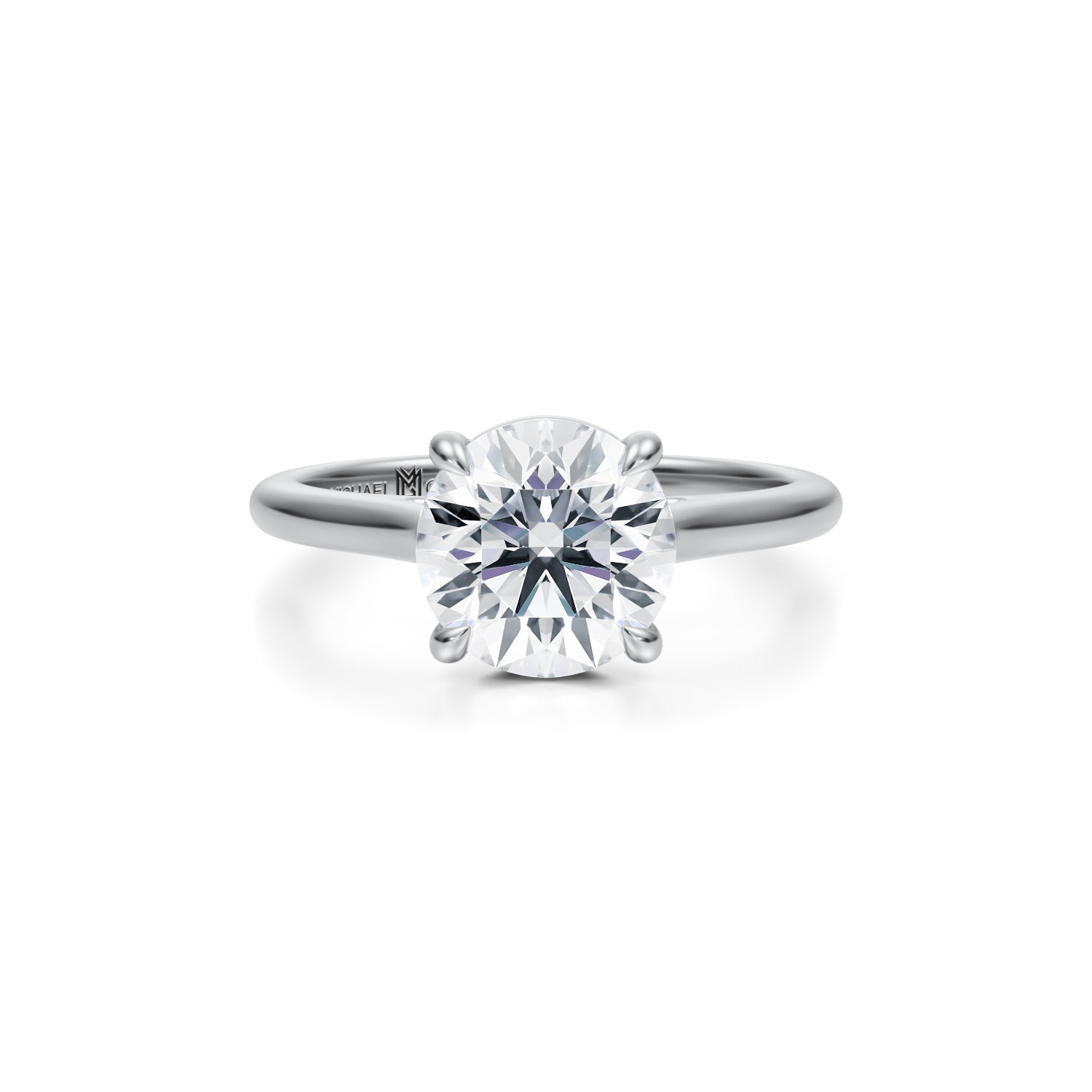 Classic Round Cathedral Ring (2.20 Carat G-VVS2) - Michael Gabriels