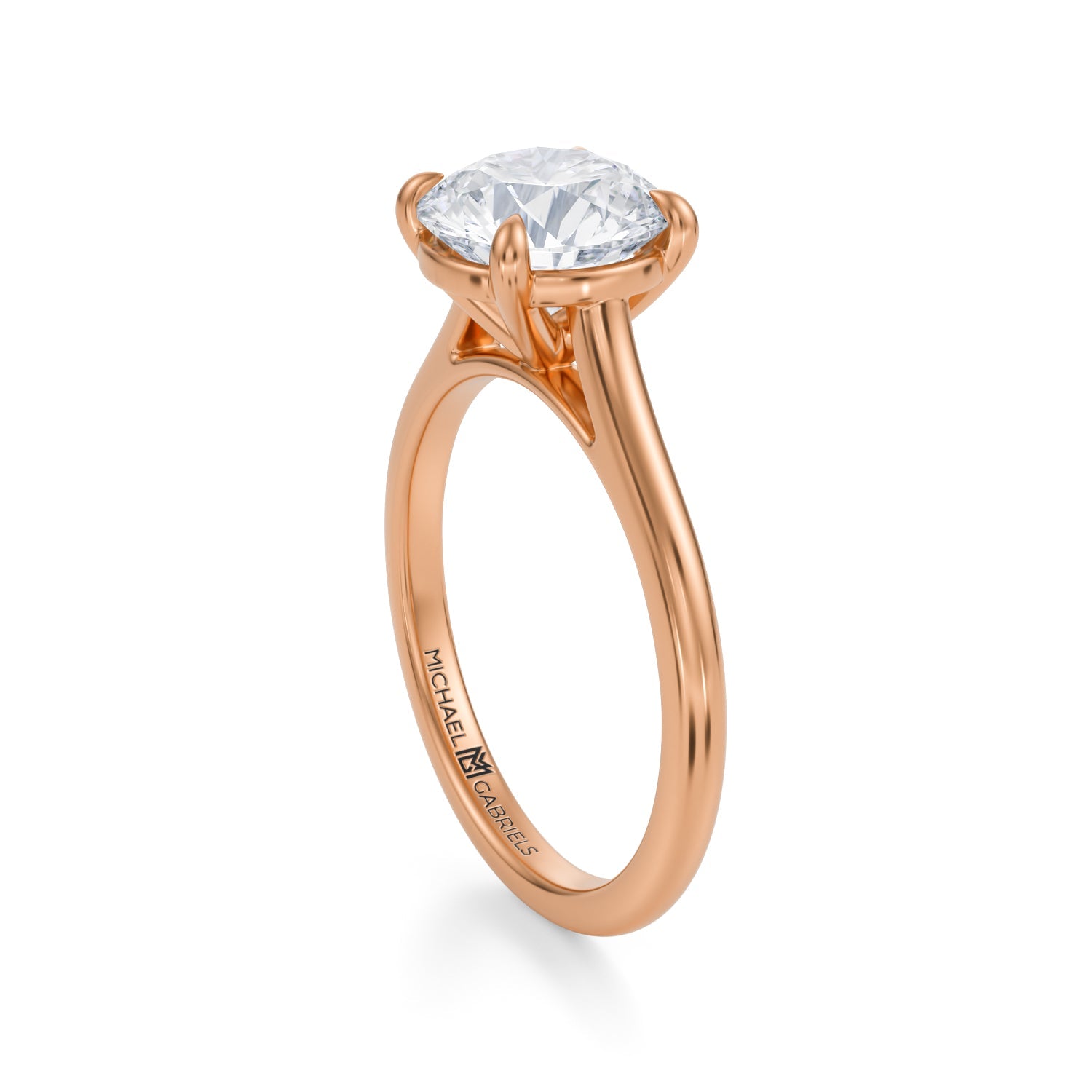 Classic Round Cathedral Ring (2.20 Carat G-VVS2) - Michael Gabriels