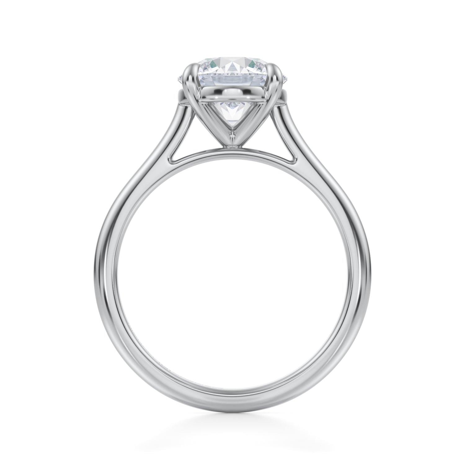 Classic Round Cathedral Ring (2.20 Carat G-VVS2) - Michael Gabriels