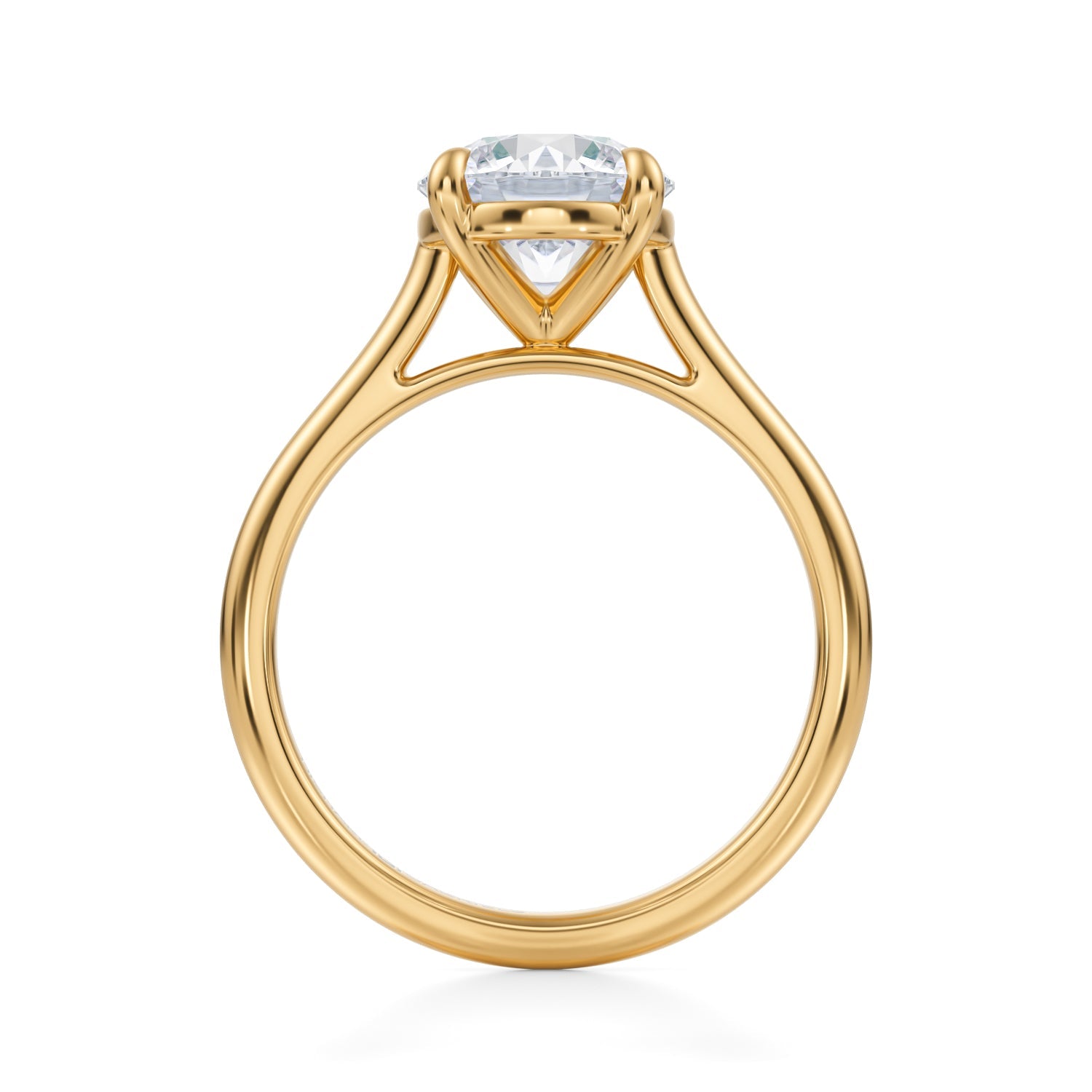 Classic Round Cathedral Ring (2.20 Carat G-VVS2) - Michael Gabriels