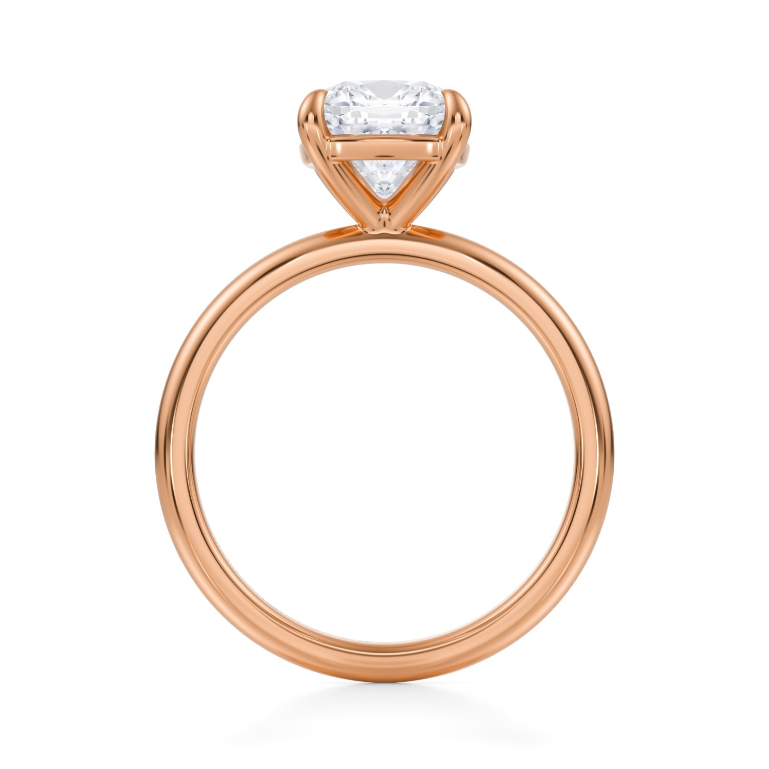 Cushion Martini Basket Solitaire Ring (3.70 Carat E-VVS2) - Michael Gabriels