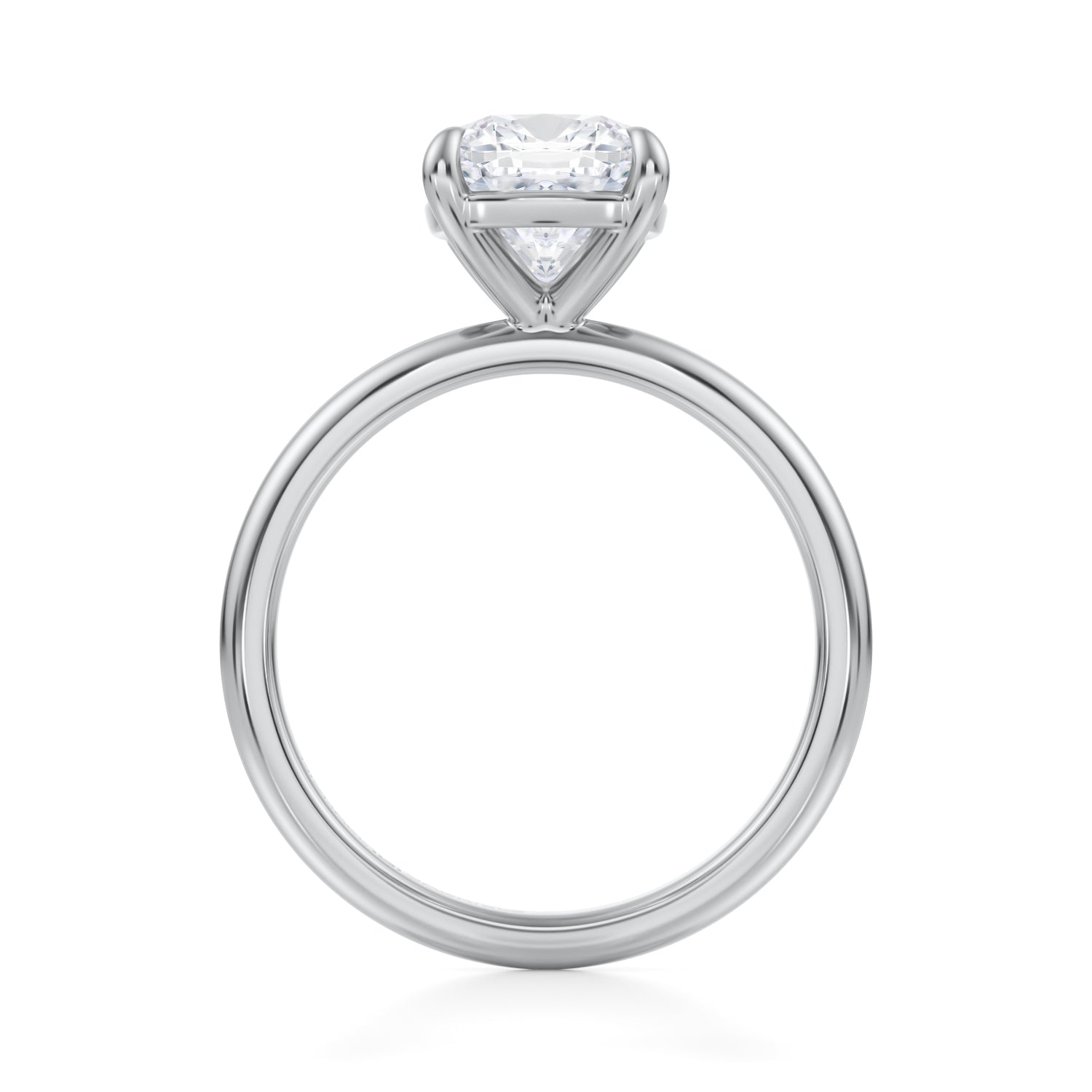Cushion Martini Basket Solitaire Ring (3.70 Carat E-VVS2) - Michael Gabriels