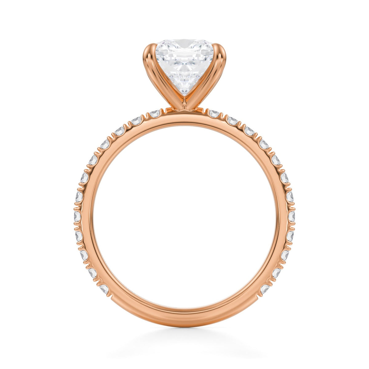 Cushion Modern Pave Ring (3.40 Carat G-VS1) - Michael Gabriels
