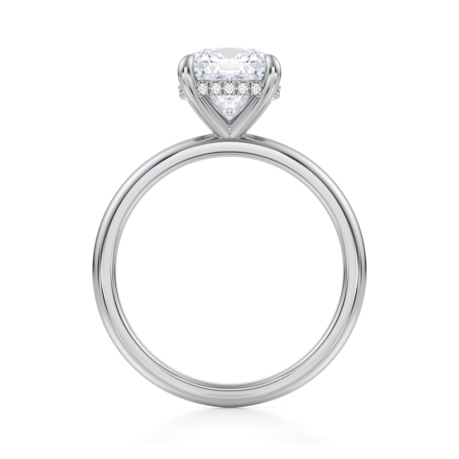 Cushion Solitaire Ring With Invisible Halo (2.70 Carat F-VVS2) - Michael Gabriels