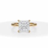 Princess Solitaire Ring With Pave Prongs