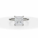 Princess Solitaire Ring With Invisible Halo