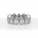 Pear Bezel Lab Grown Diamond Vertical Eternity Band in White Gold