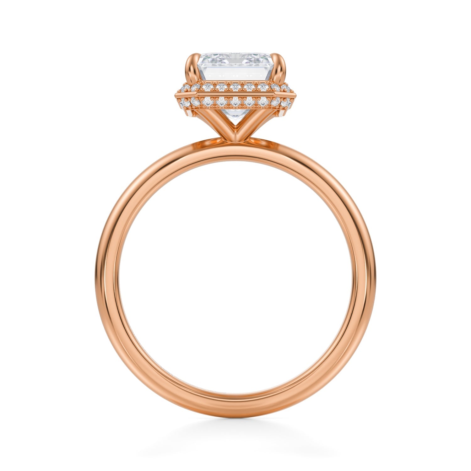 Emerald Knife Edge Halo With Solitaire Ring (1.50 Carat D-VS1) - Michael Gabriels