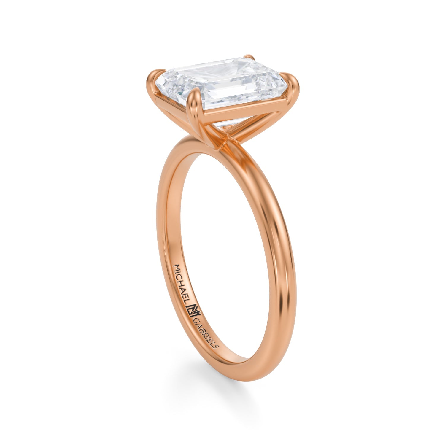 Emerald Martini Basket Solitaire Ring (1.40 Carat D-VS1) - Michael Gabriels