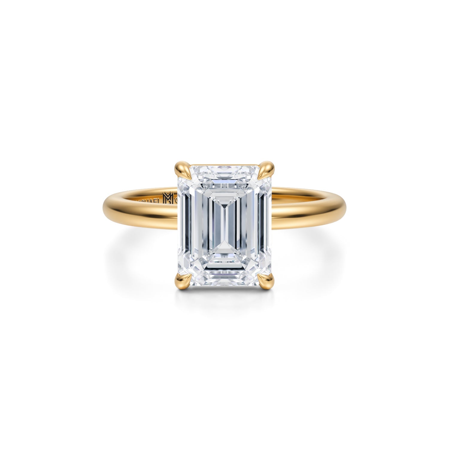 Emerald Martini Basket Solitaire Ring (2.50 Carat E-VVS2) - Michael Gabriels