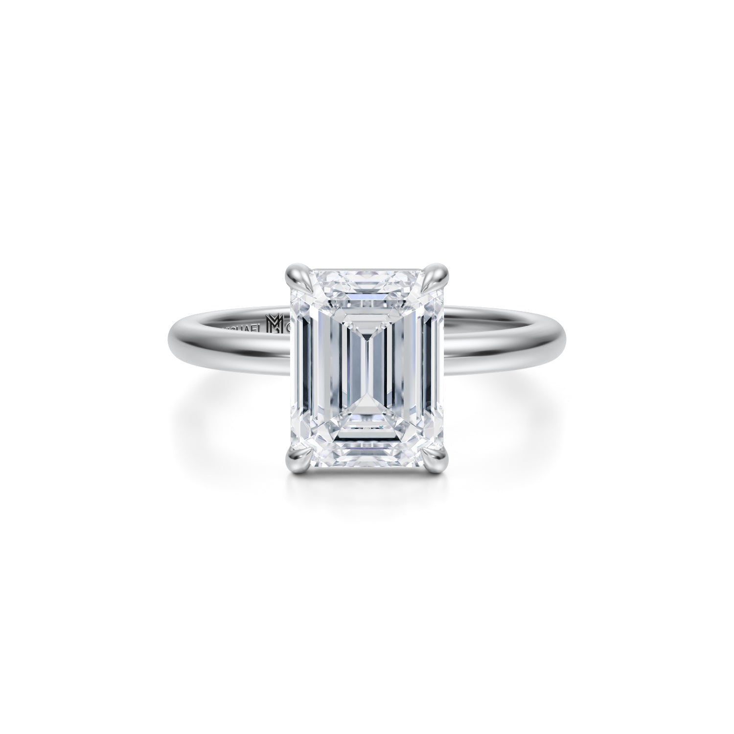 Emerald Martini Basket Solitaire Ring (3.50 Carat E-VVS2) - Michael Gabriels