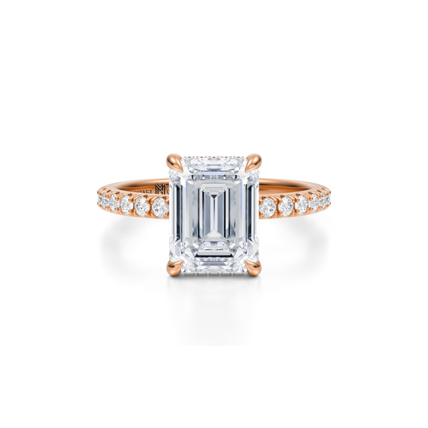Emerald Pave Basket With Pave Ring (3.00 Carat F-VVS2) - Michael Gabriels