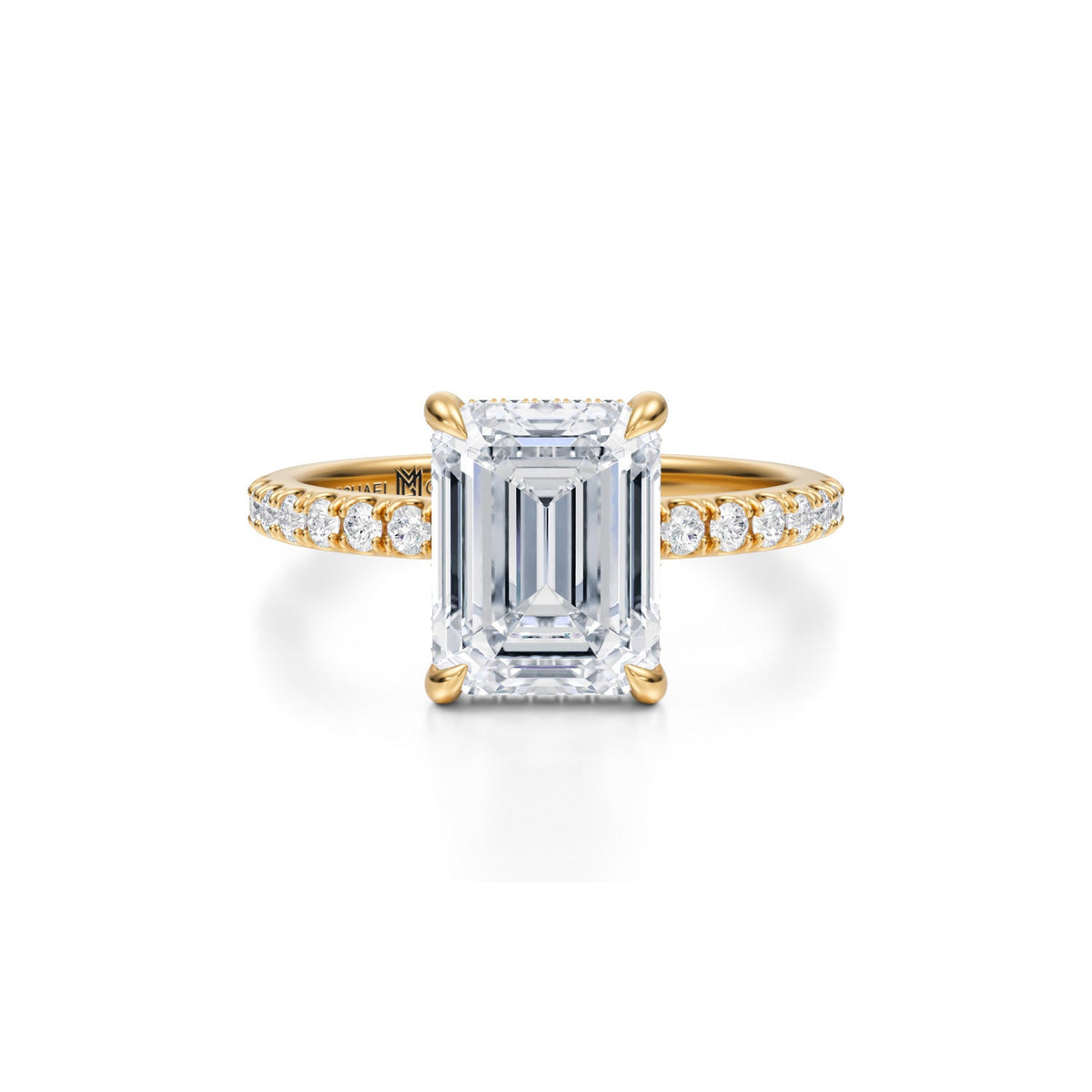 Emerald Pave Basket With Pave Ring (3.00 Carat F-VVS2) - Michael Gabriels