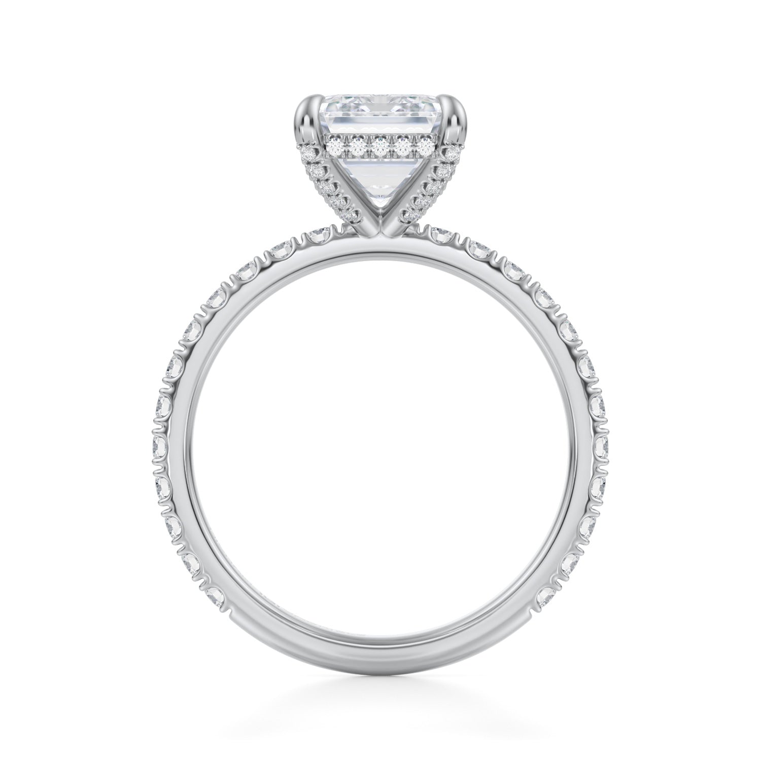 Emerald Pave Basket With Pave Ring (3.00 Carat F-VVS2) - Michael Gabriels