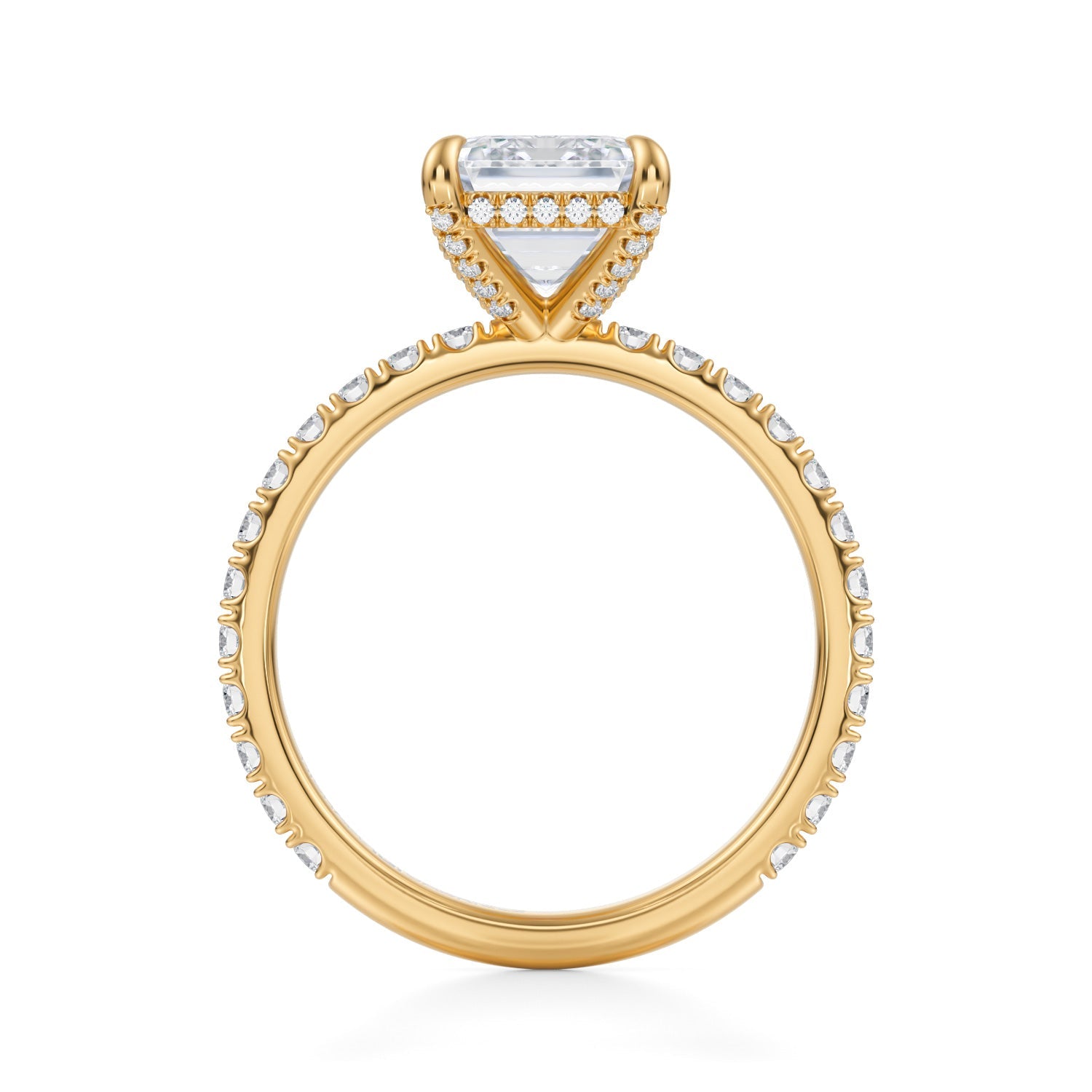Emerald Pave Basket With Pave Ring (3.00 Carat F-VVS2) - Michael Gabriels