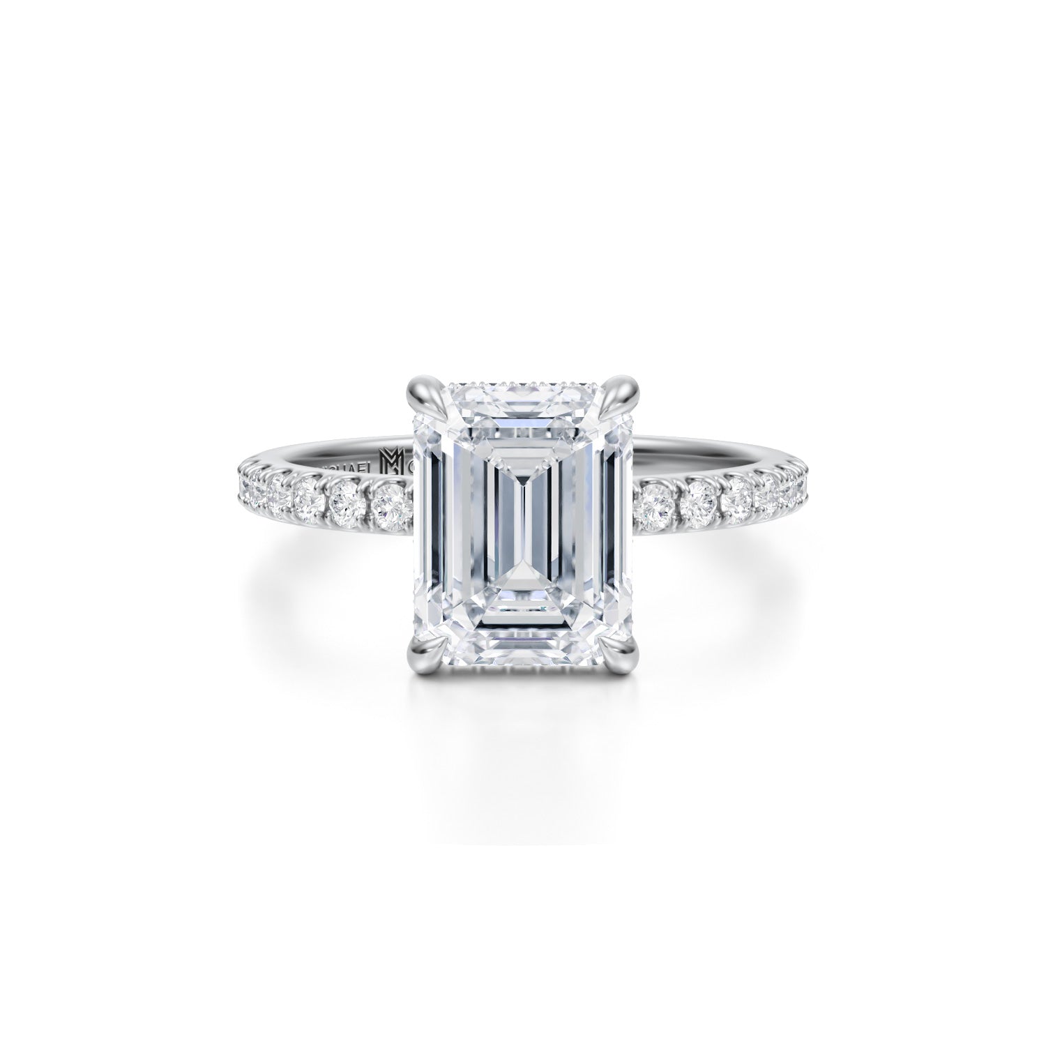 Emerald Pave Basket With Pave Ring (3.40 Carat F-VS1) - Michael Gabriels