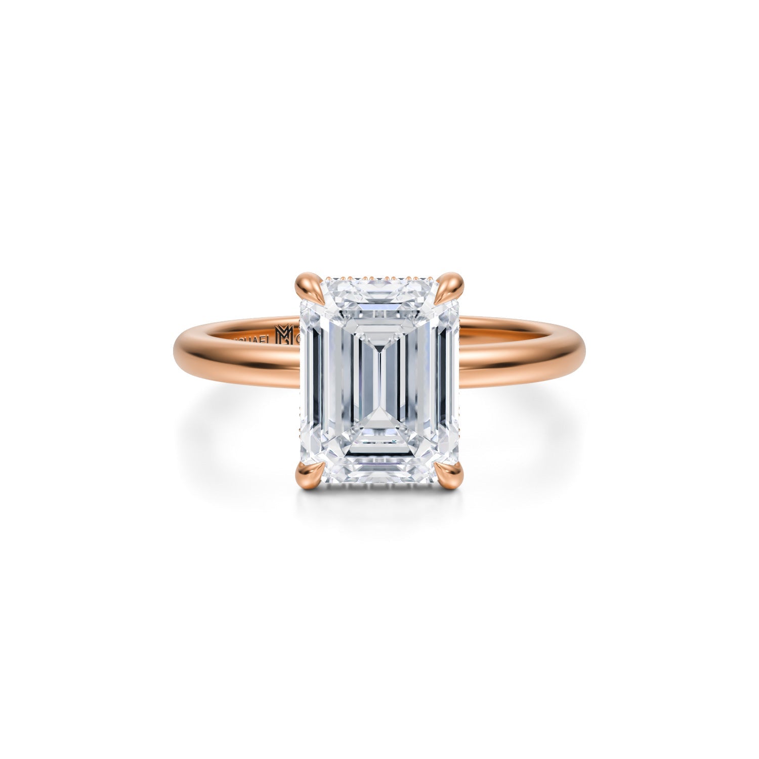 Emerald Solitaire Ring With Invisible Halo (1.70 Carat E-VS1) - Michael Gabriels