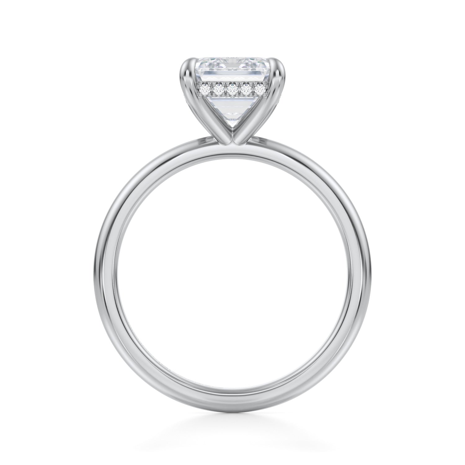 Emerald Solitaire Ring With Invisible Halo (2.50 Carat E-VS1) - Michael Gabriels