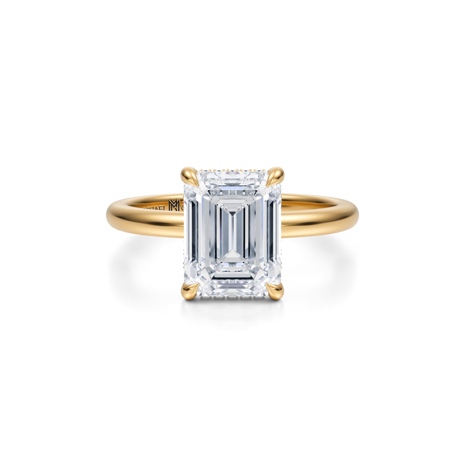 Emerald Solitaire Ring With Invisible Halo (2.50 Carat E-VS1) - Michael Gabriels