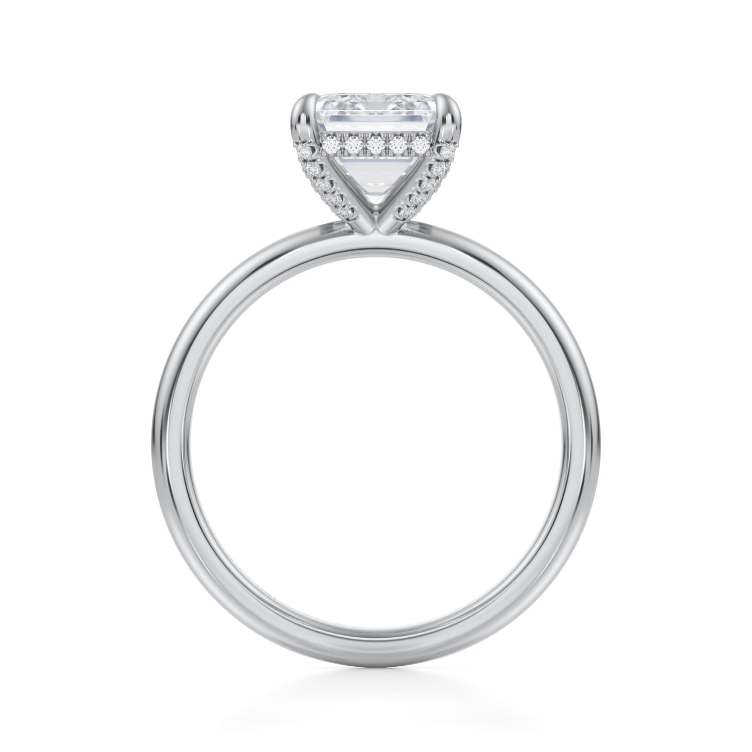 Emerald Solitaire Ring With Pave Basket (2.50 Carat G-VS1) - Michael Gabriels
