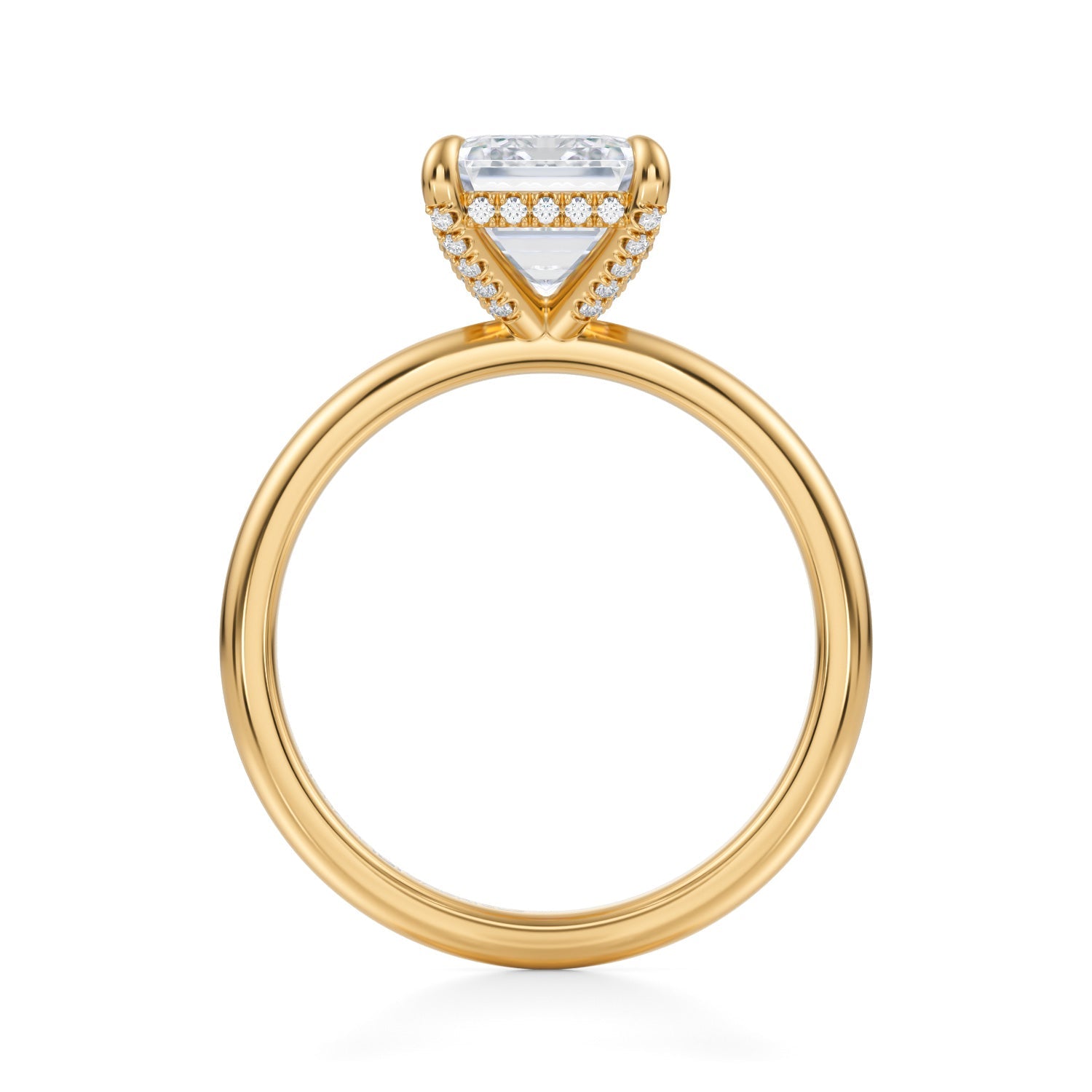 Emerald Solitaire Ring With Pave Basket (2.50 Carat G-VS1) - Michael Gabriels