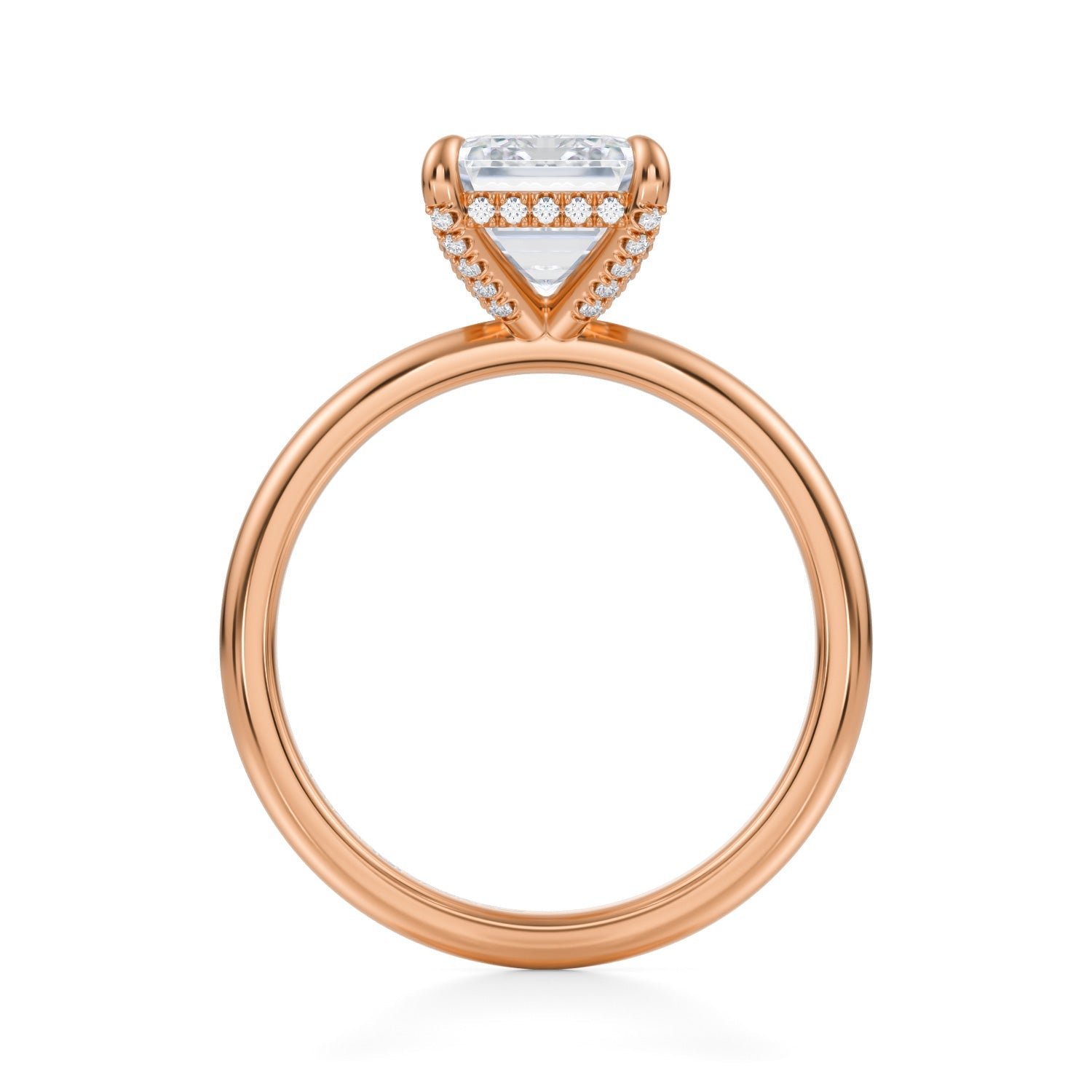 Emerald Solitaire Ring With Pave Basket (2.50 Carat G-VS1) - Michael Gabriels