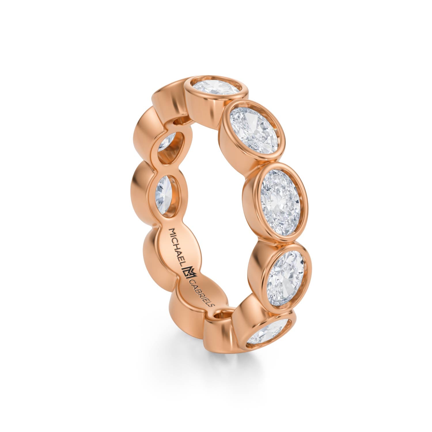 Oval Bezel Lab Grown Diamond Horizontal Eternity Band - Small - Michael Gabriels