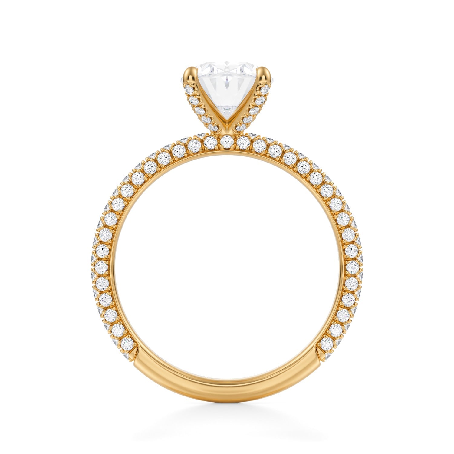 Oval Double Edge Halo With Solitaire Ring (2.00 Carat D-VS1) - Michael Gabriels