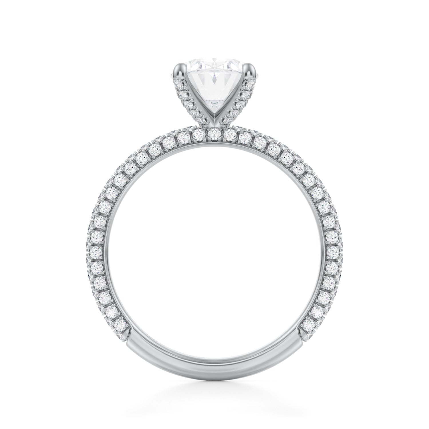 Oval Double Edge Halo With Solitaire Ring (2.00 Carat D-VS1) - Michael Gabriels