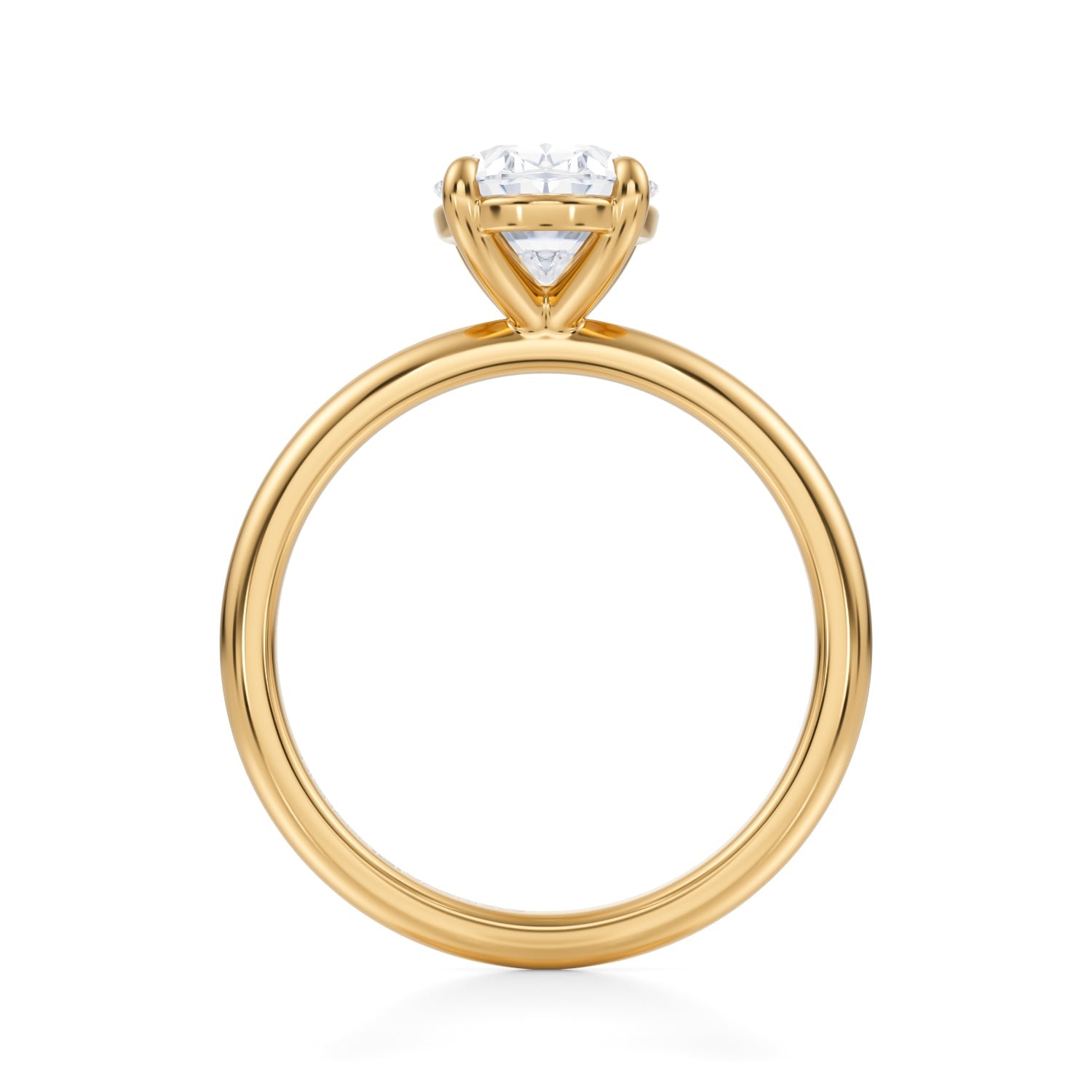 Oval Martini Basket Solitaire Ring (1.50 Carat G-VVS2) - Michael Gabriels