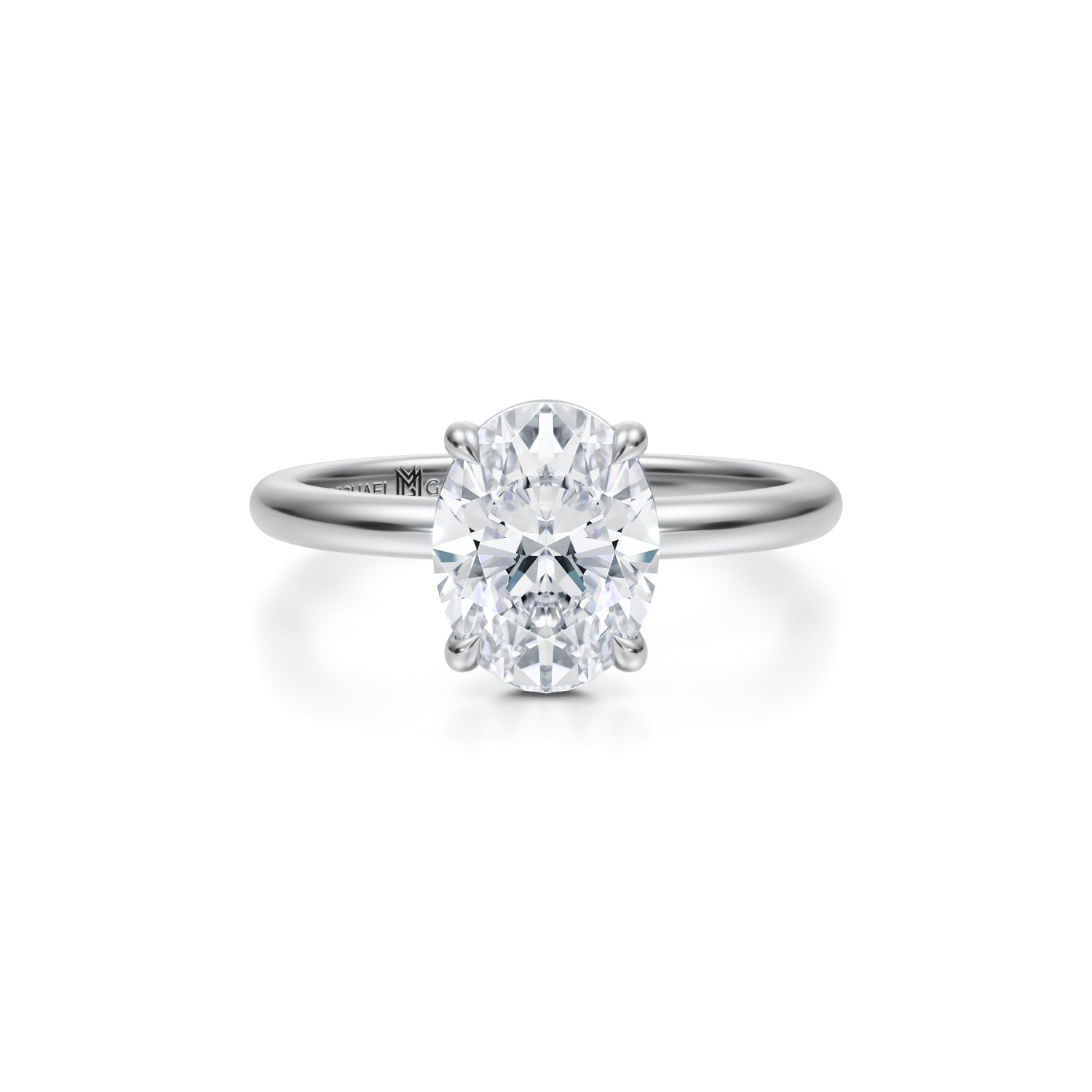 Oval Martini Basket Solitaire Ring (3.50 Carat E-VS1) - Michael Gabriels