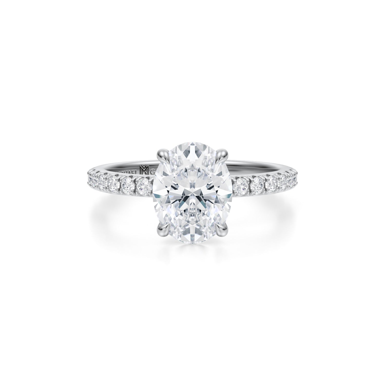 Oval Modern Pave Ring (2.40 Carat F-VS1) - Michael Gabriels