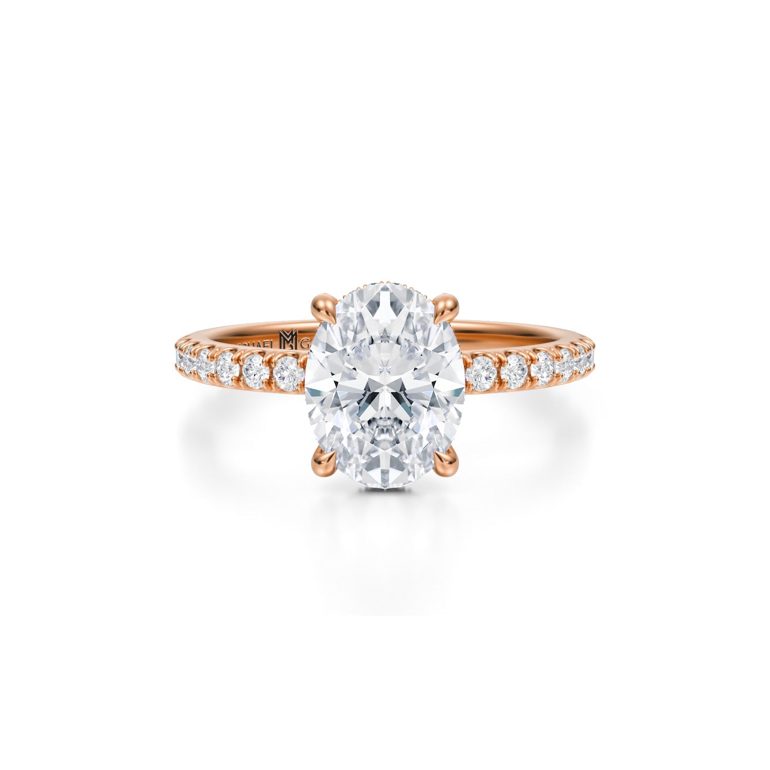 Oval Pave Basket With Pave Ring (2.20 Carat G-VVS2) - Michael Gabriels