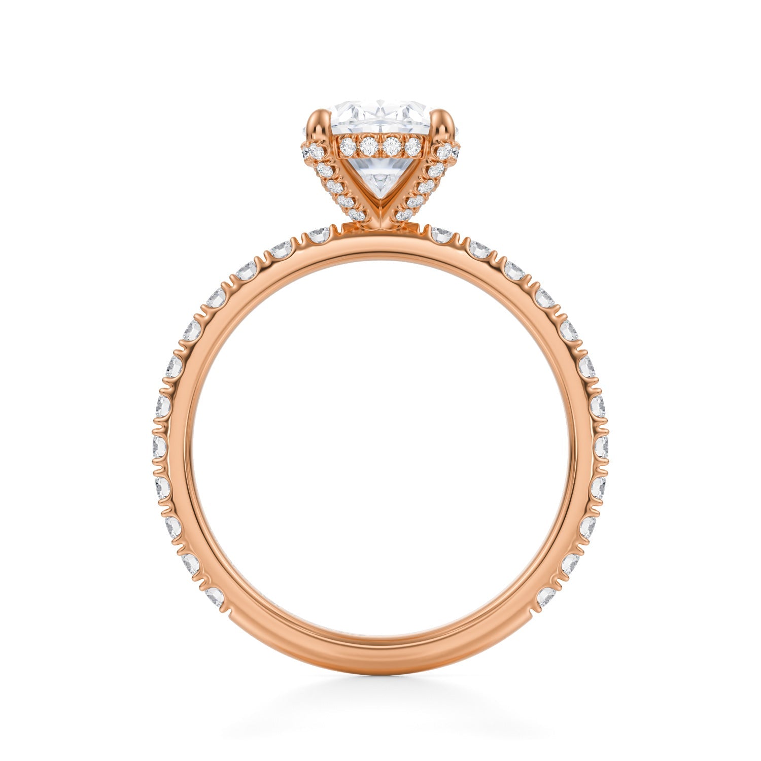Oval Pave Basket With Pave Ring (2.20 Carat G-VVS2) - Michael Gabriels