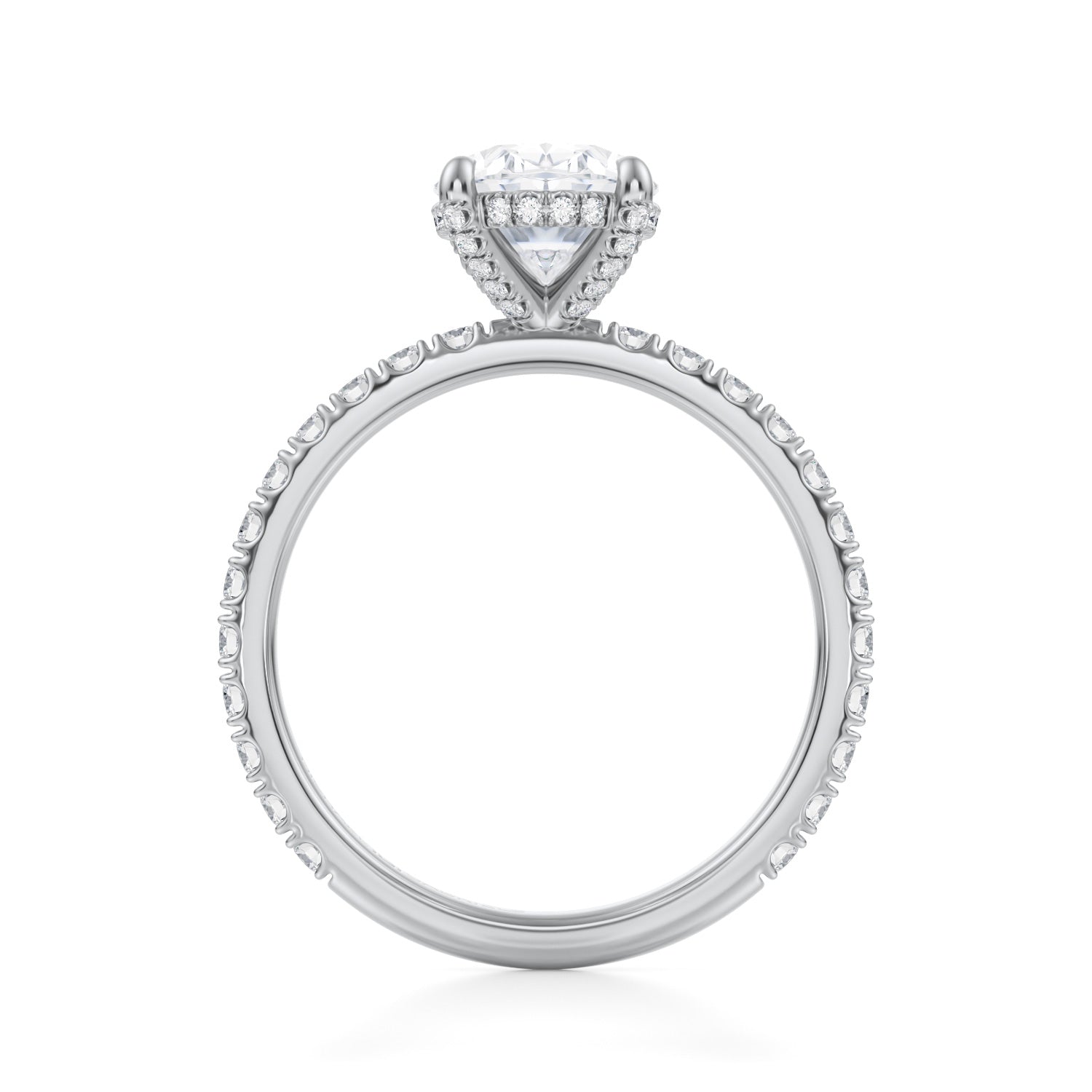 Oval Pave Basket With Pave Ring (2.40 Carat D-VVS2) - Michael Gabriels