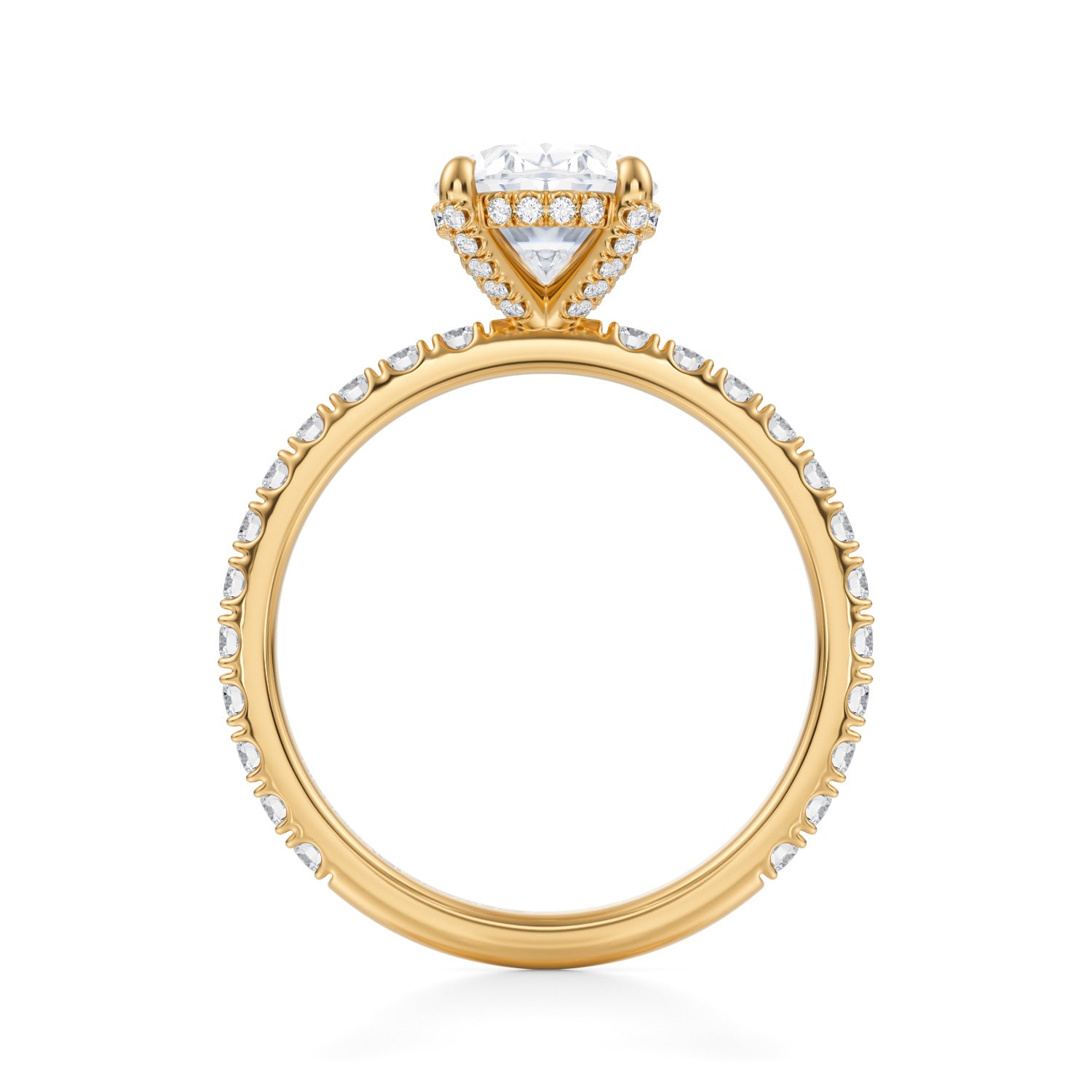 2.70 Carat E-VVS2 Oval Pave Basket With Pave Ring | Michael Gabriels