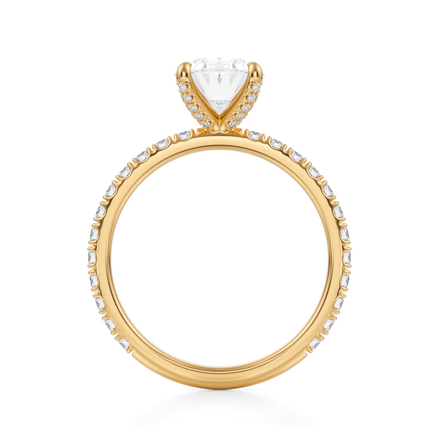 Oval Pave Ring With Pave Prongs (2.40 Carat E-VVS2) - Michael Gabriels