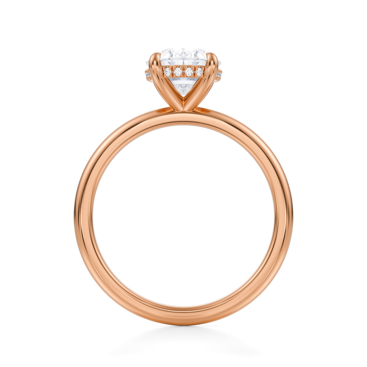 Oval Solitaire Ring With Invisible Halo (1.40 Carat D-VS1) - Michael Gabriels