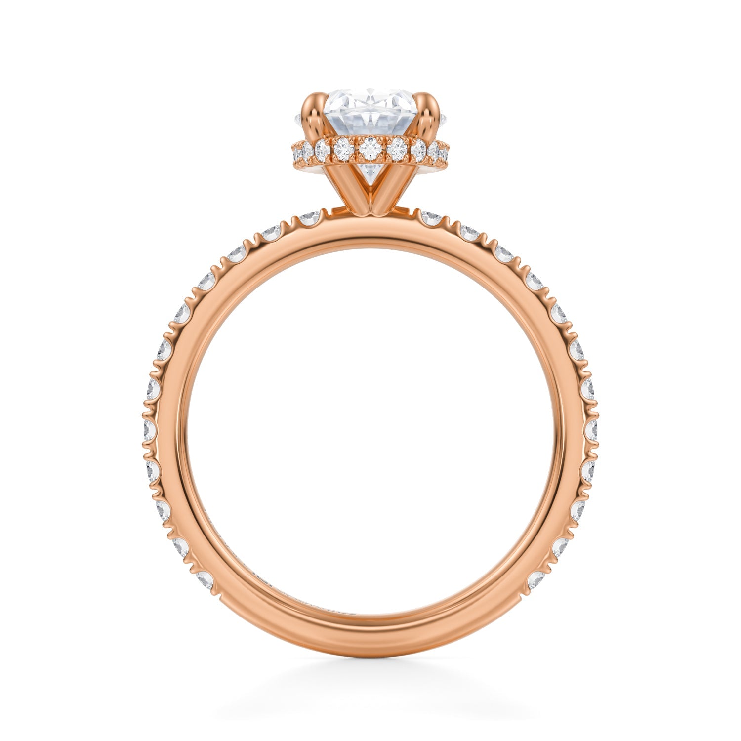 Oval Wrap Halo With Pave Ring (3.50 Carat D-VS1) - Michael Gabriels