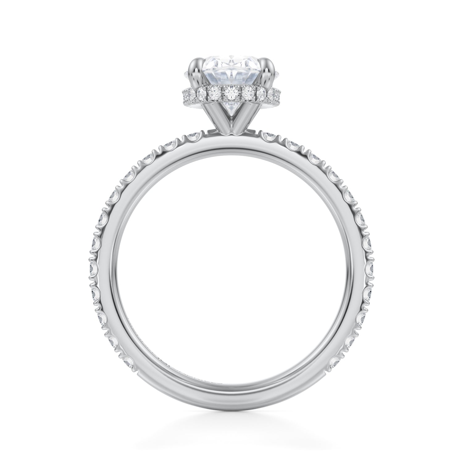 Oval Wrap Halo With Pave Ring (3.70 Carat E-VVS2) - Michael Gabriels