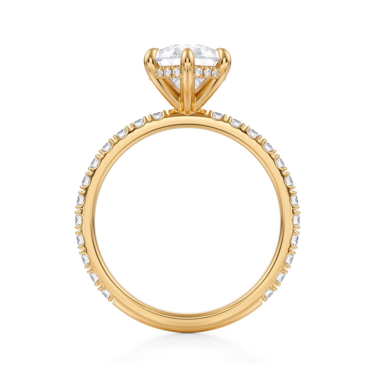 Pear Invisible Halo With Pave Ring (2.20 Carat G-VVS2) - Michael Gabriels
