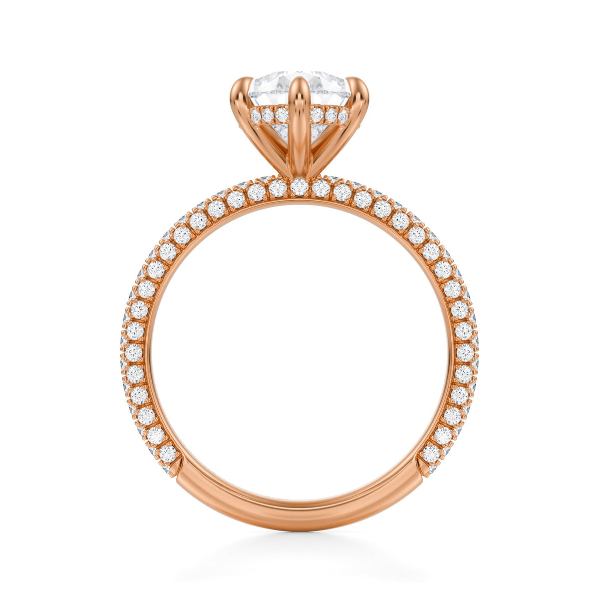 Pear Invisible Halo With Trio Pave Ring (3.70 Carat F-VS1) - Michael Gabriels