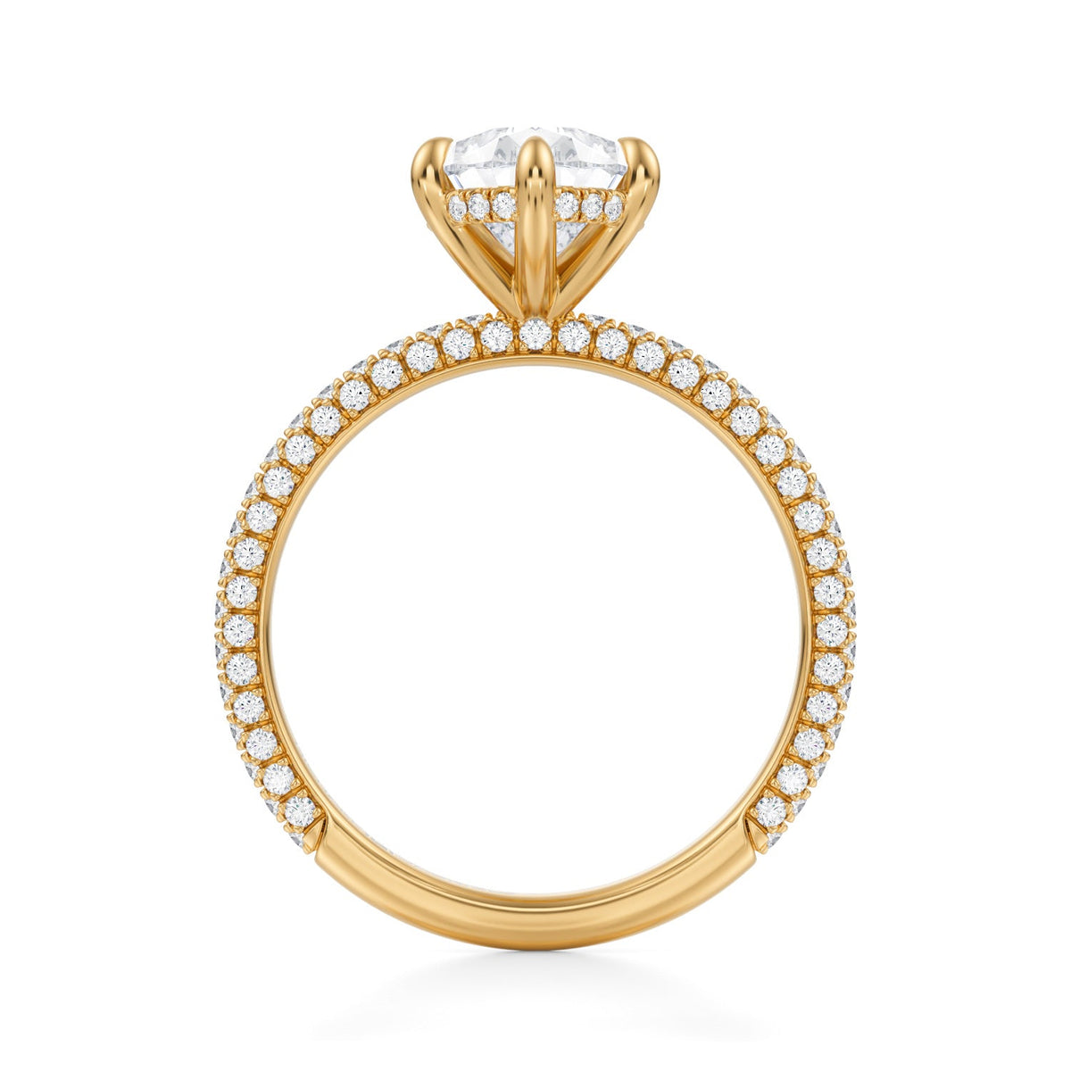 Pear Invisible Halo With Trio Pave Ring (3.70 Carat F-VS1) - Michael Gabriels