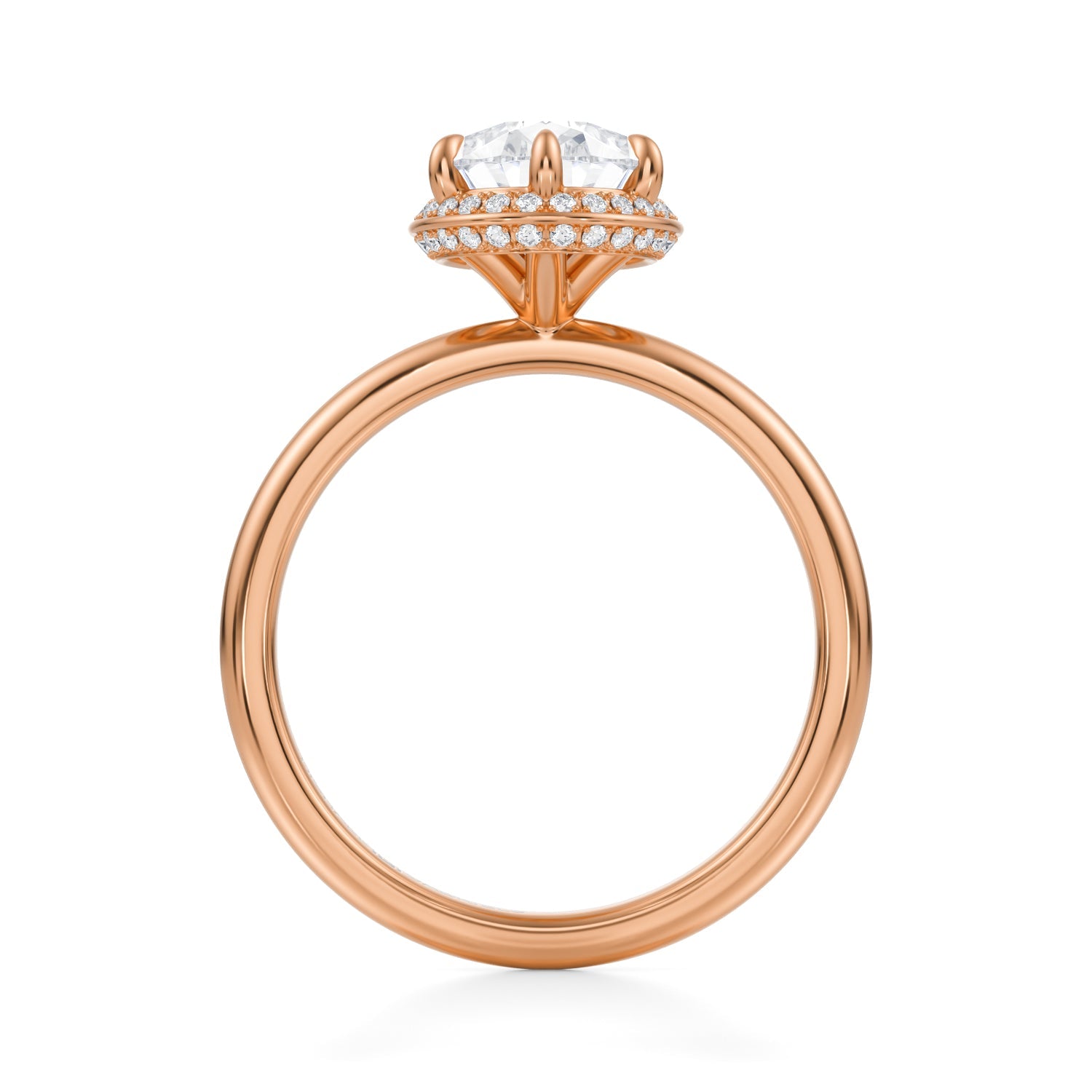Pear Knife Edge Halo With Solitaire Ring (2.20 Carat E-VS1) - Michael Gabriels