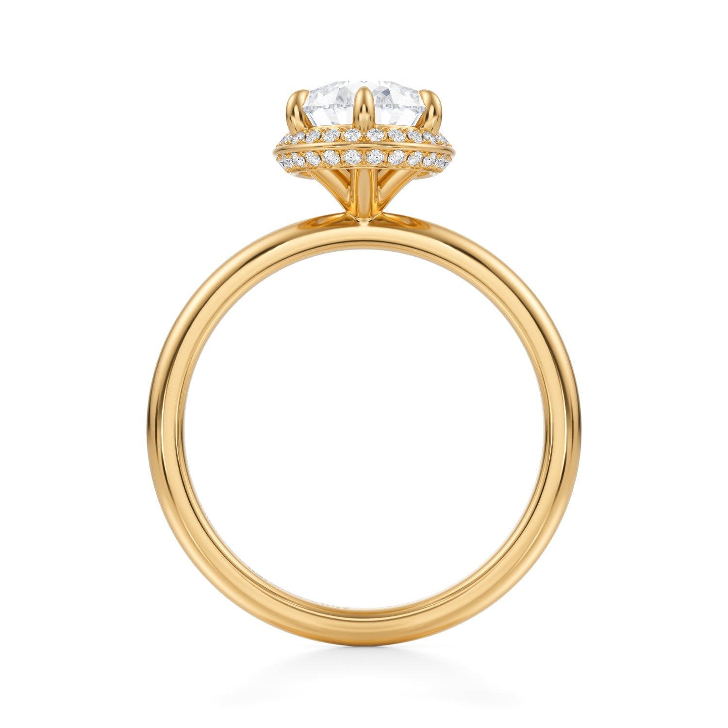 Pear Knife Edge Halo With Solitaire Ring (2.50 Carat E-VVS2) - Michael Gabriels