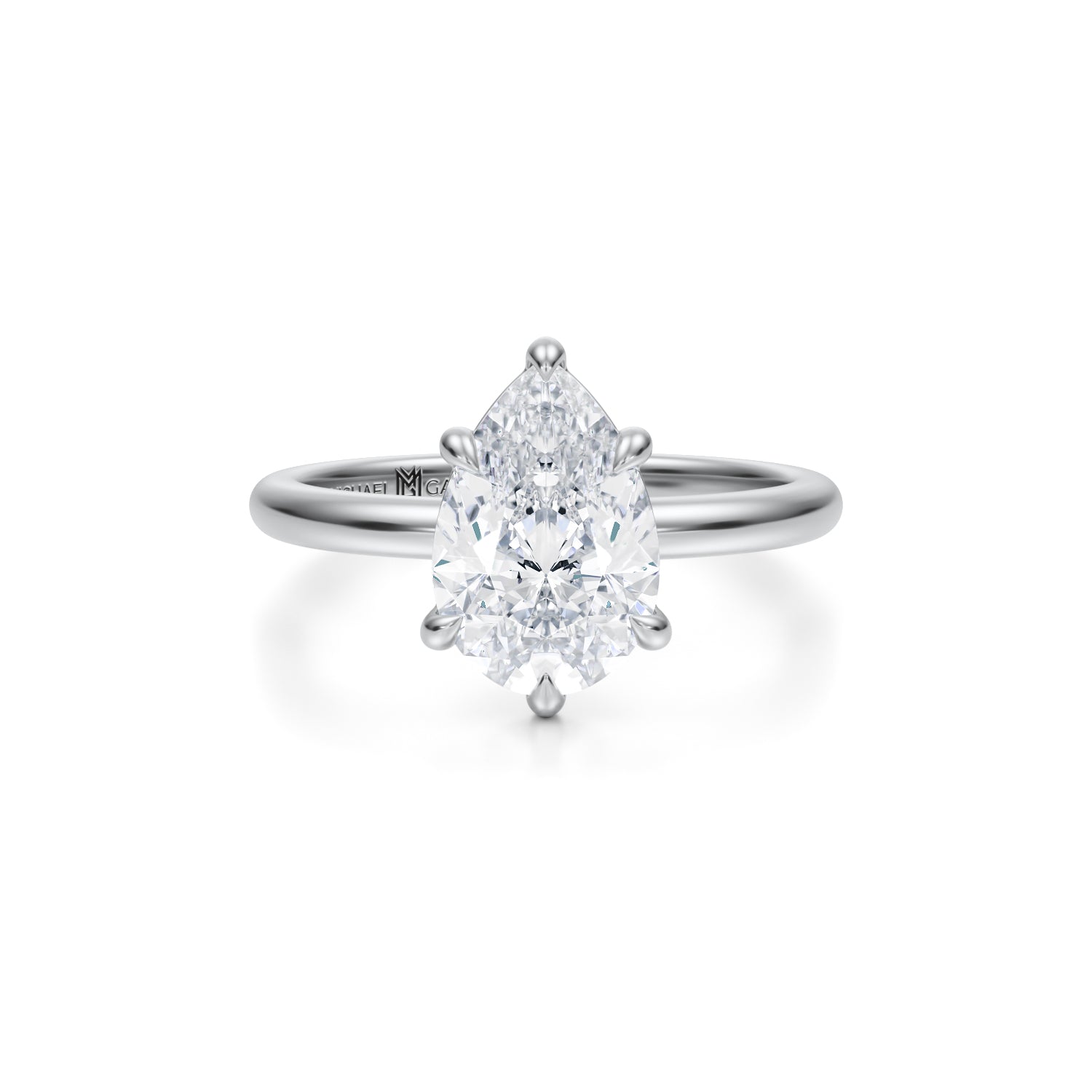 Pear Martini Basket Solitaire Ring (2.20 Carat E-VS1) - Michael Gabriels